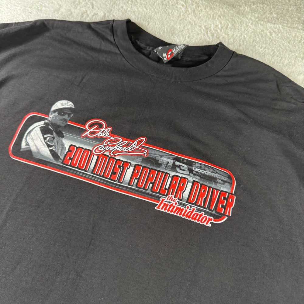 Vintage 2001 Dale Earnhardt The Intimidator Double Side Graphic XL Black Shirt